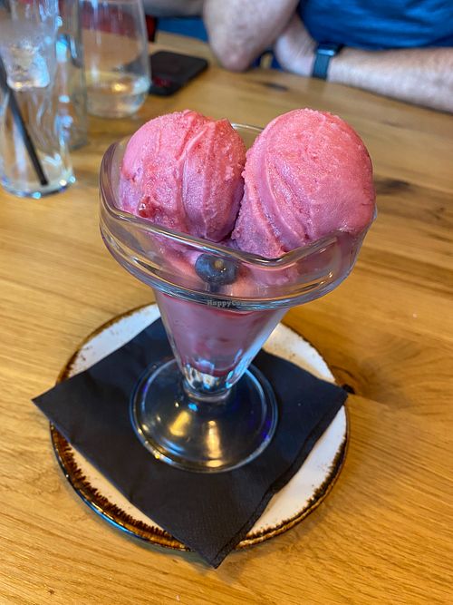 berry sorbet at Sydney's in Settle
