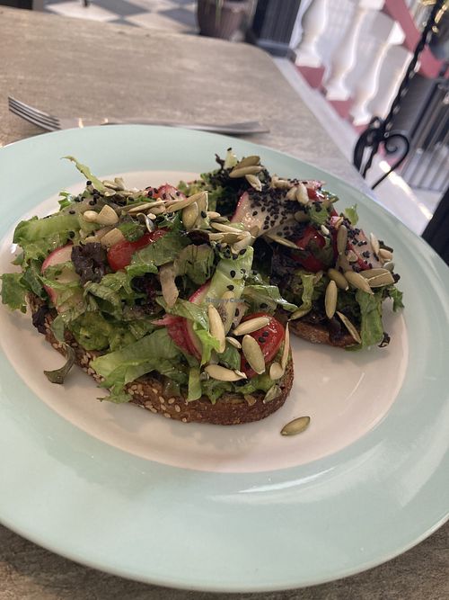 Avocado toast !  at Café La Palma in San Miguel De Allende