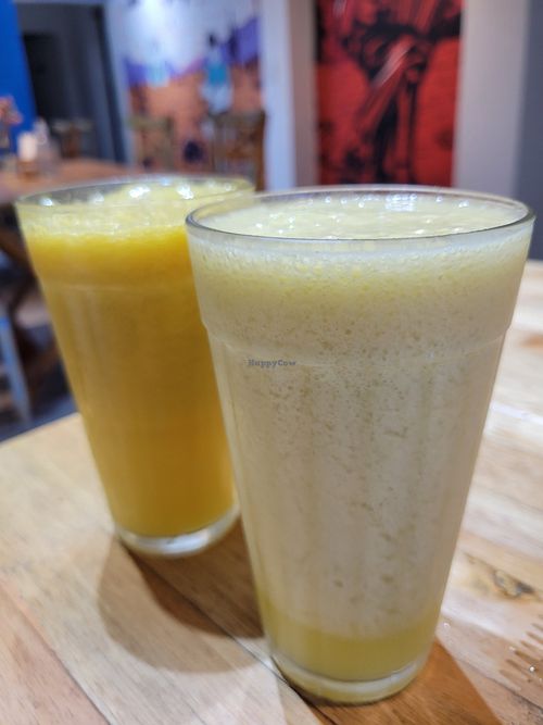 Two of the exciting juices at São Saruê in Sao Paulo