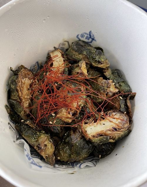 Brussels sprouts salad  at Rakkan Ramen in Boulder