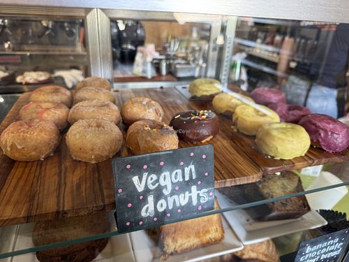 Vegan Donut selection  at Duboce Park Cafe in San Francisco