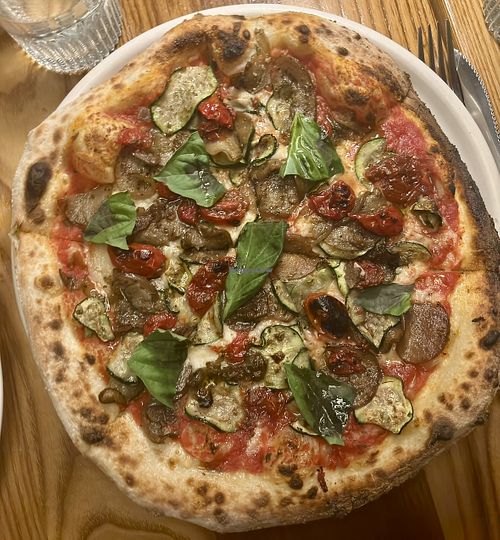 Ortolana pizza with vegan cheese   at Rita in Verdun