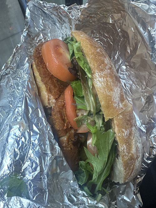 vegan schnitzel sandwich  at Bite in New York City