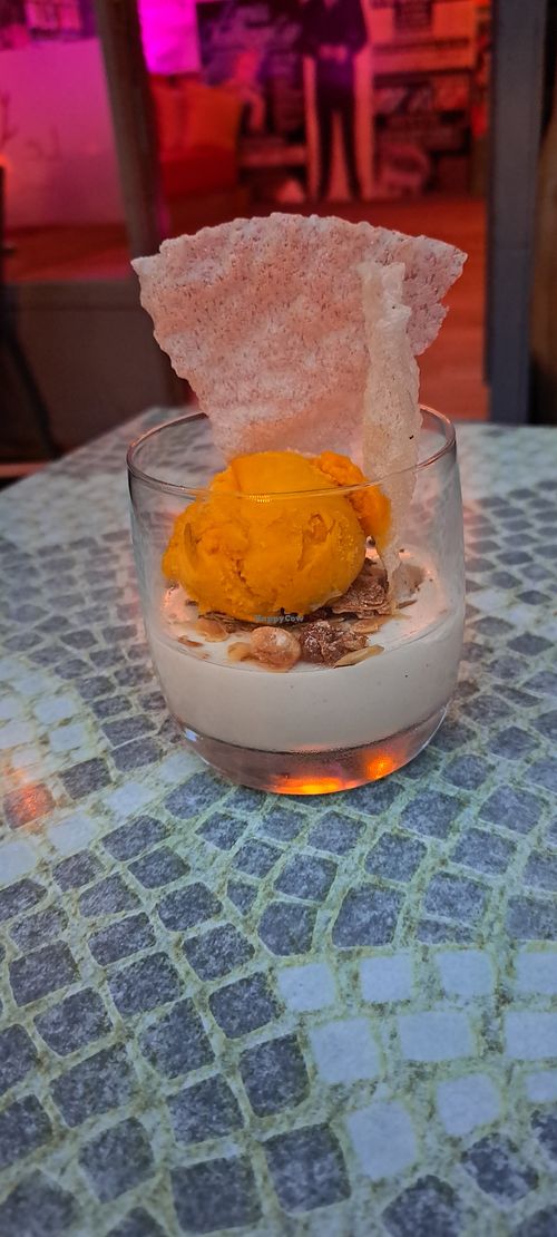 Vegan panna cotta. at Le Val Joli in Tellin