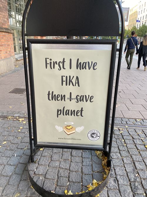 Sign on Birger Jarls Gatan at Fern & Fika - Birger Jarlsgatan in Stockholm