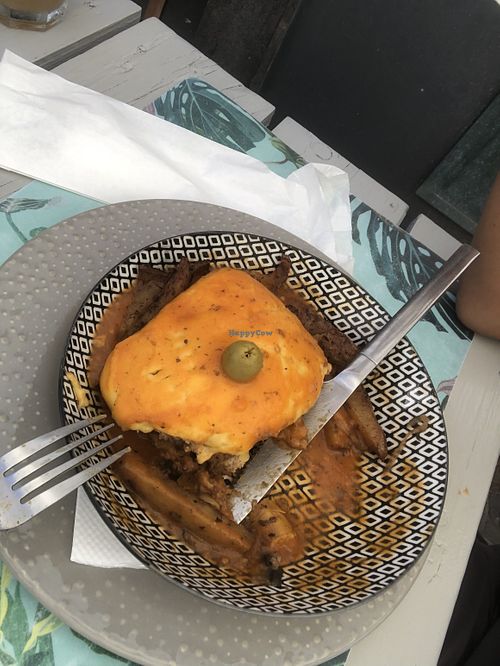 Vegan francesinha   at Pimpinelas Coffe Shop Vegetariano in Santa Cruz Madeira