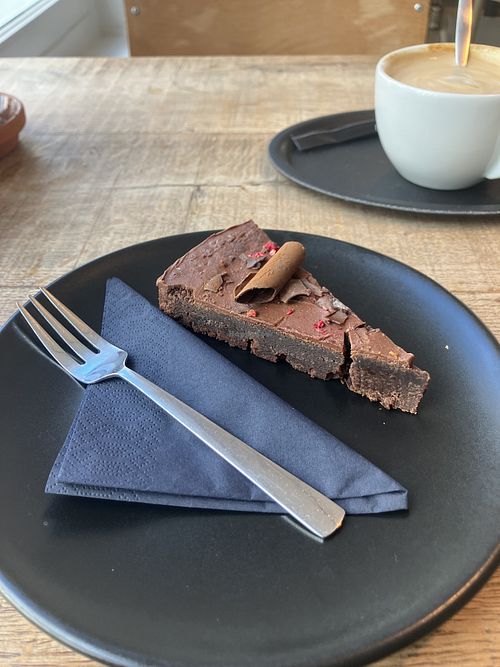 Chocolate cake  at Chocolate Company Cafe in Groningen