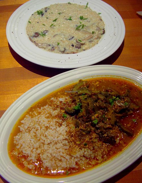 Bland, yucky, overpriced goya 'curry' and 'risotto' at Cafe Atl in Osaka