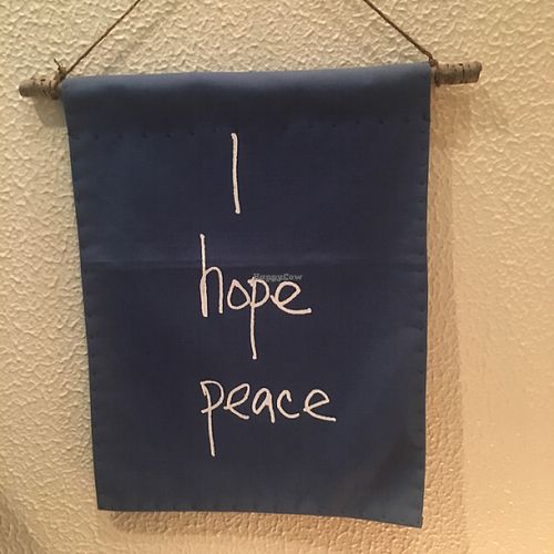 the welcome sign  at Cafe Atl in Osaka