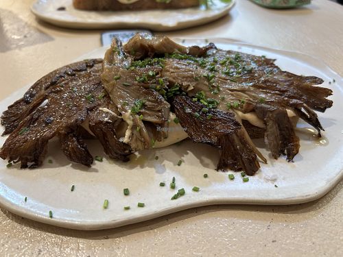 Truffle mushrooms on toast  at La Papa in Barcelona