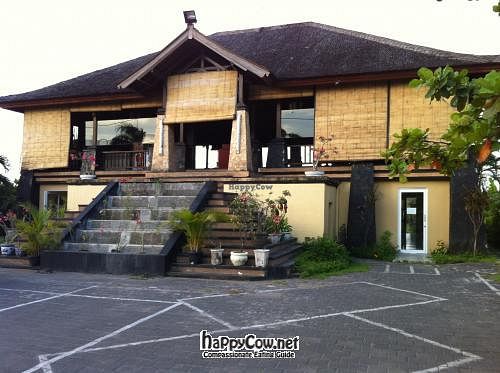 The front of the restaurant at Deity of Miracle Vegan Resto in Kuta