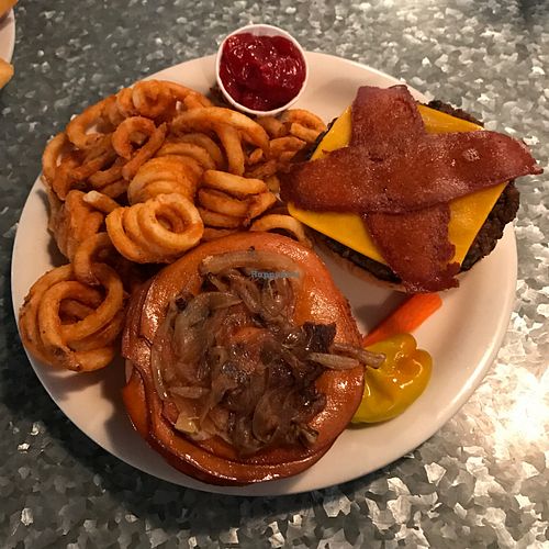 vegan carnivore burger  at Downbeat Diner and Lounge in Honolulu