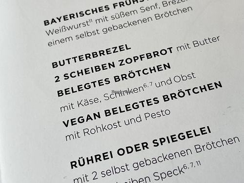 menu at Stadtcafé in Biberach