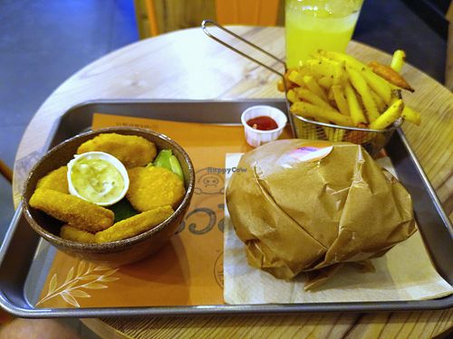 Nugoets, fries and their signature burger at Copper Branch - Rue de Rennes in Paris