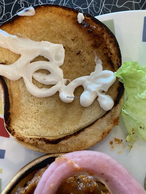 Jerk chik’n bun hahaha  at Spiral Diner & Bakery in Fort Worth