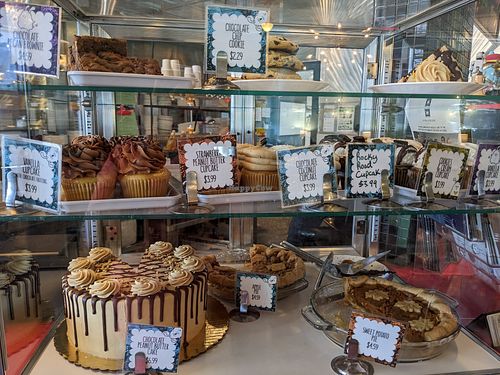 Dessert counter at Spiral Diner & Bakery in Fort Worth