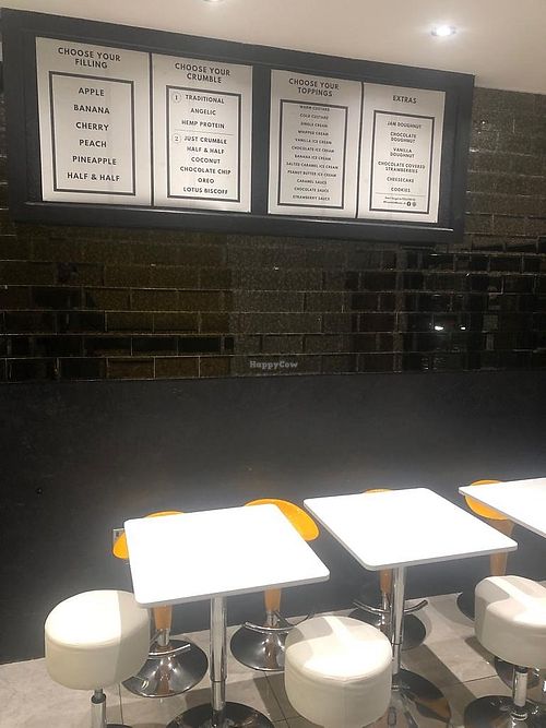 menu at Crumble Mania  - New Cross in South East London