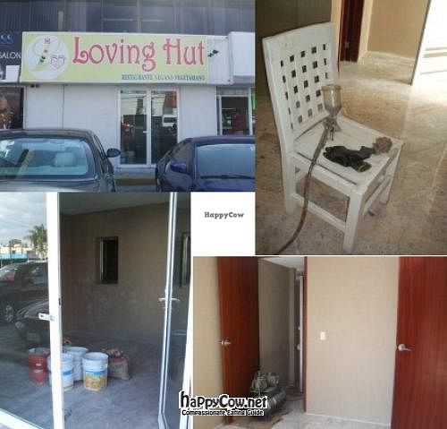 Photo montage taken January 16th 2012 showing the very not-open Loving Hut. at Loving Hut in Puebla