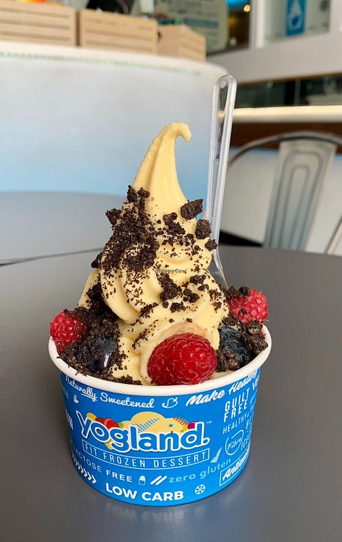 Yogland - Peach Green Tea (vg) with toppings at Yogland Fit Frozen Dessert in West London