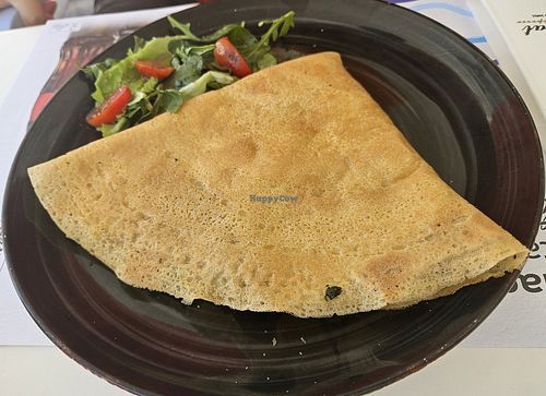 Savory crepe, lots of flavor! at Chocolat Cafe Creperie in Naxos
