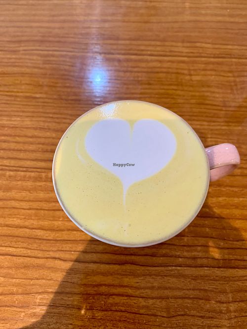 Tumeric latte  at 14 South Lane in Hong Kong Island