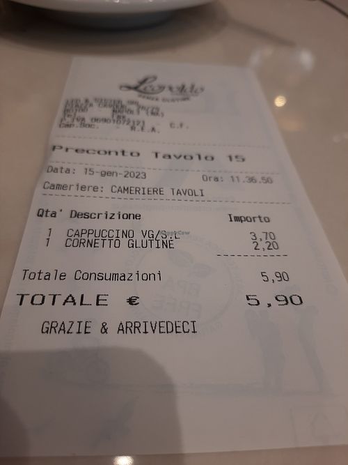 Seems like there was no 2 euro copertura in the bill at Leopoldo Cafebar in Naples