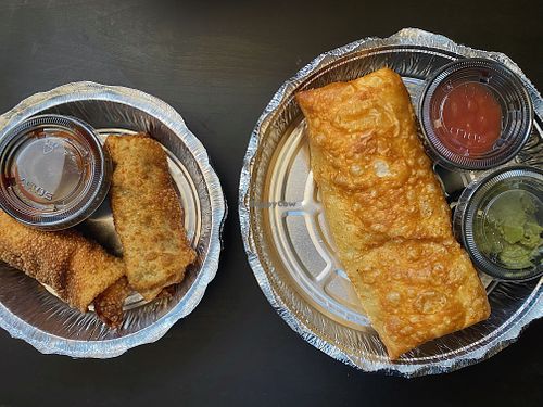 Hood rolls (left) chimichanga (right) at Nanas Kitchen in Chandler
