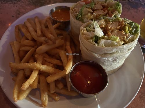 Vegan buffalo chicken wrap  at Wild Goose Tavern in Costa Mesa
