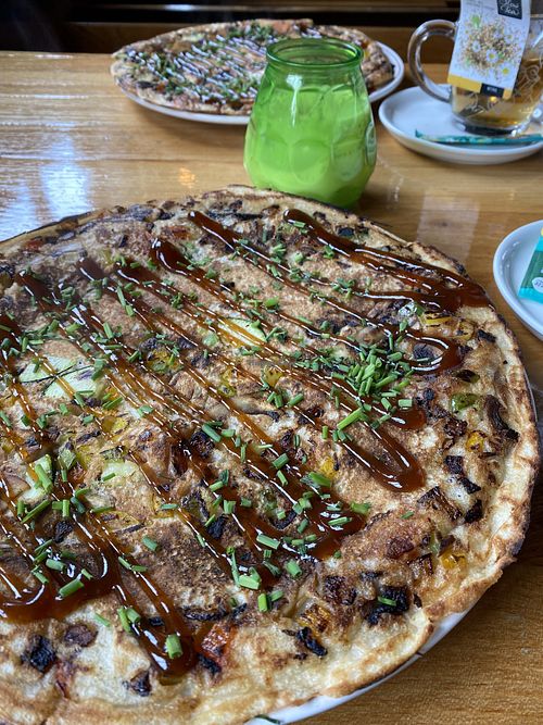 Vegetable pancake with side salad  at 't Pannekoekschip in Groningen