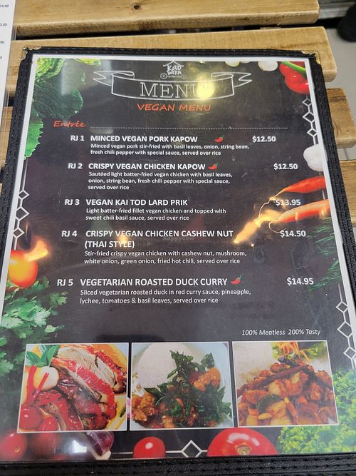 Vegan menu! at Kao Sarn Thai in Falls Church