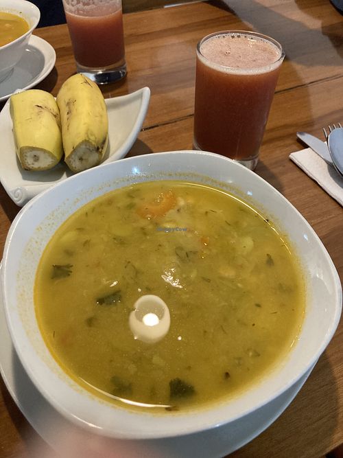 Soup: Locro (typical potato soup from Ecuador)  at All Green in Guayaquil