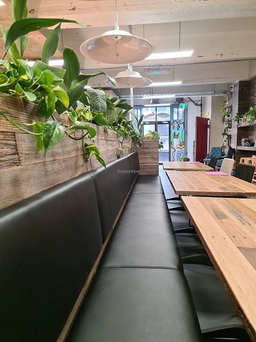 Seating with plants at Vegie Tribe in Melbourne