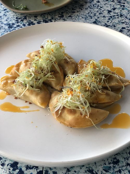 Pumpkin dumplings   at Analogue Initiative in Central Singapore