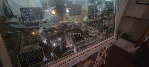 Case of vegan treats at Potion Tea & Bakery in Flagstaff