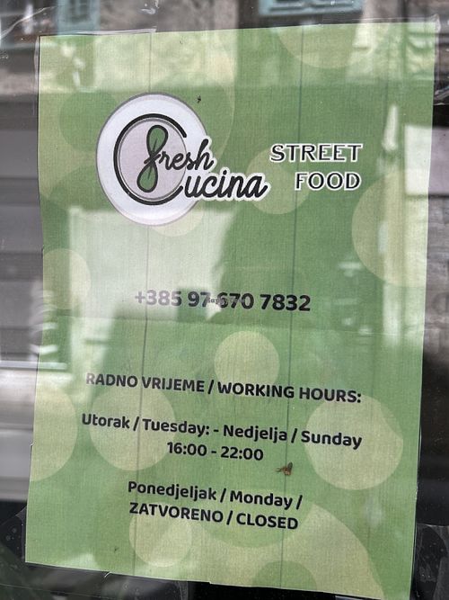 As of: 2025 summer  at Fresh Cucina Street Food in Vodnjan