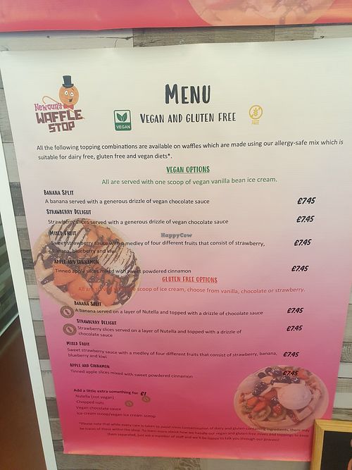 Menu at Newquay Waffle Stop in Newquay