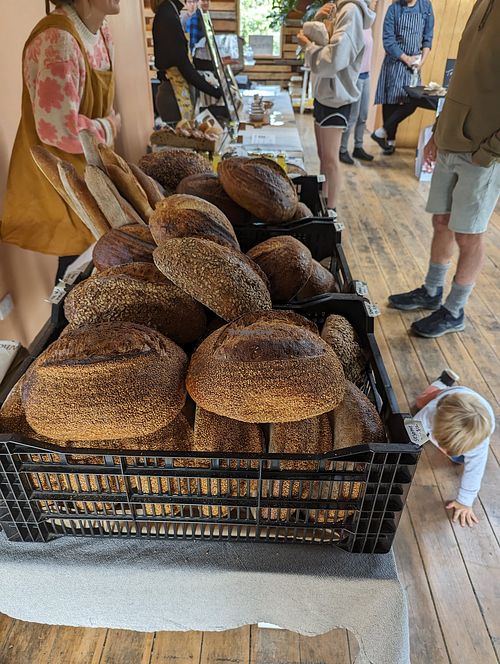 Fresh baked bread at The Shed Collective in Auckland