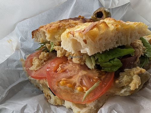Focaccia sandwich at Maison des Lys Pâtisserie in Auckland