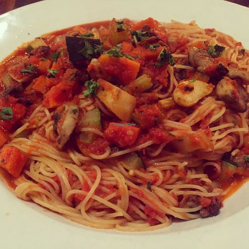 Capellini primavera  at Rosti Tuscan Kitchen in Santa Monica
