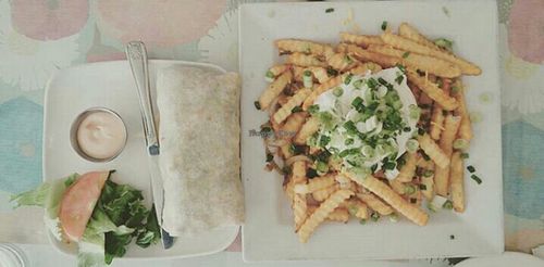 Baja Burrito and Texas Fries at Loving Hut - Mira Mesa in San Diego