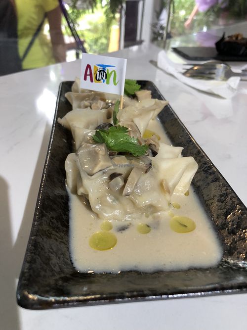 Truffle mushroom gyoza $9.90 at The Plant Food  in Central Singapore