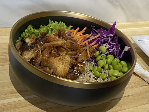 Teriyaki Monkeyhead mushroom brown rice   at The Plant Food  in Central Singapore