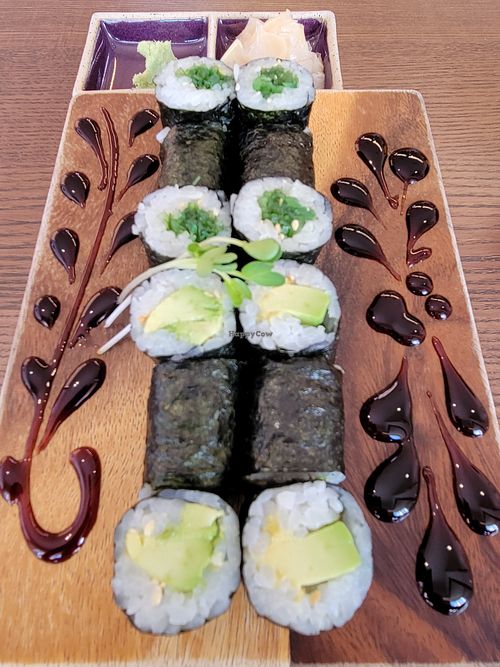 Simple avocado and seaweed maki at WAKI WAKI Veggie Sushi in Bangkok