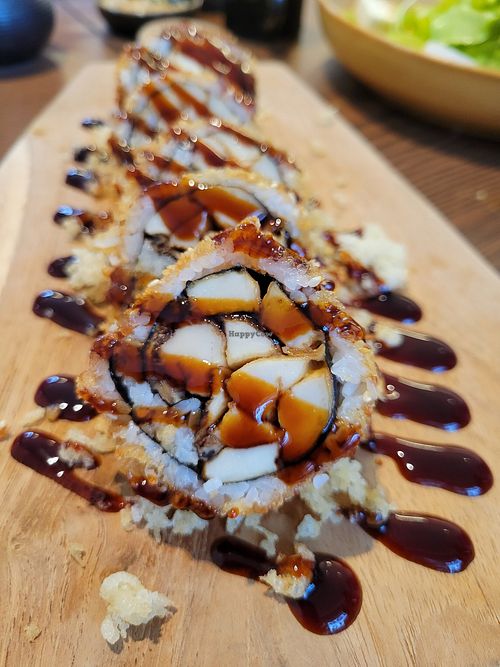 Mushroom black hole maki at WAKI WAKI Veggie Sushi in Bangkok