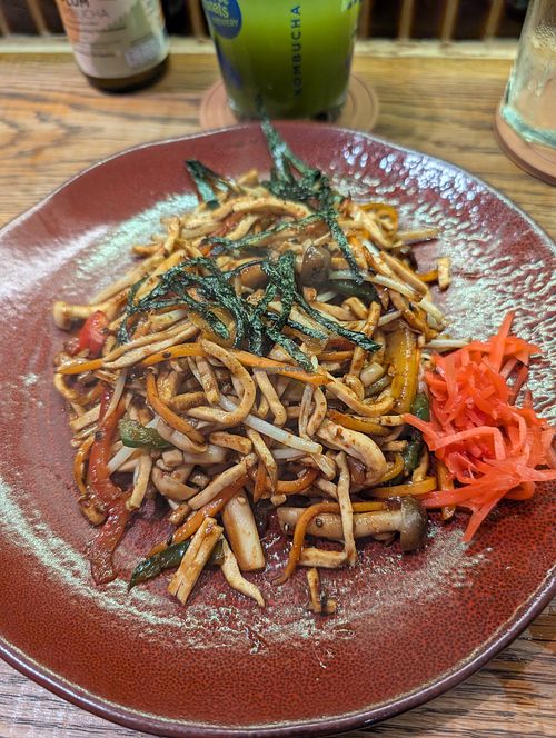 Tofu noodles at WAKI WAKI Veggie Sushi in Bangkok