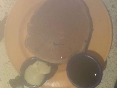 The vegan, multi-grain banana pancake stack! Fabulous at Swinger's Diner in Los Angeles