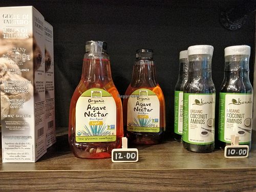 Agave nectar and coconut aminos at Ahimsa Sanctuary in Central Singapore