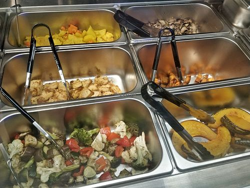 Buffet selection at Ahimsa Sanctuary in Central Singapore