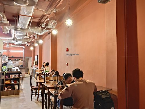 restaurant interior at Ahimsa Sanctuary in Central Singapore