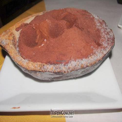 SORBETTO AL CIOCCOLATO - Chocolate sorbet in a in a natural cocoa pod at Tidbit Bistro in Seattle